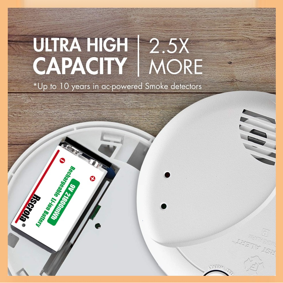بطارية 9 فولت قابلة لإعادة الش - مراجعة Smoke Detector Interconnected وسعره