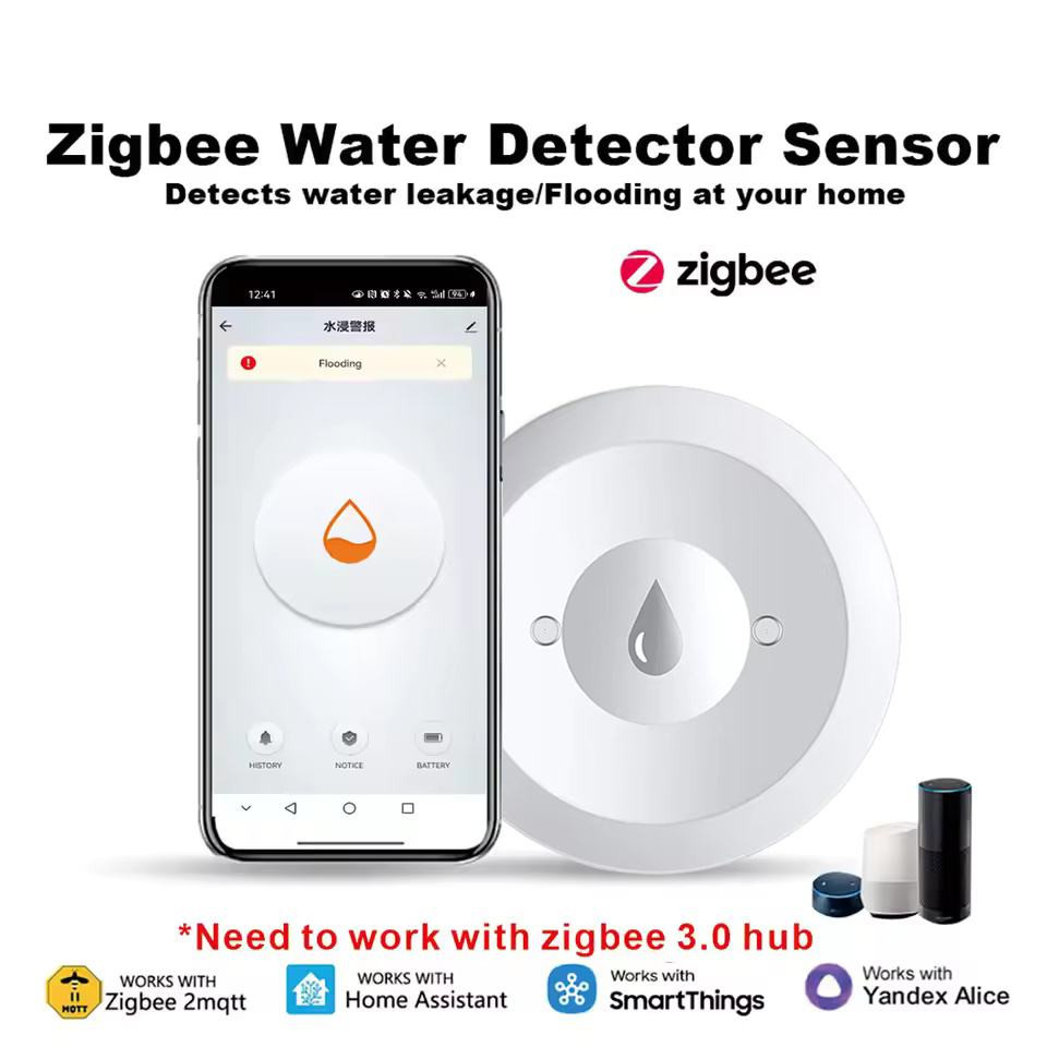 يعمل مع مستشعر المياه الذكي Tu - مراجعة Water Alarm Sensor وسعره